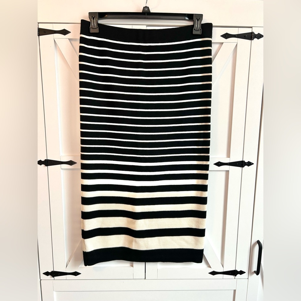 Ann Taylor Striped Ribbed Sweater Skirt